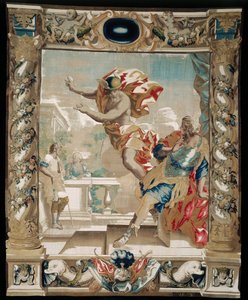 1679年、水星はカルタゴを離れるようにアエネアスに命じた 作： Giovanni Francesco Romanelli