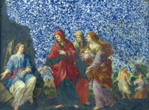 墓の聖女（大理石に油彩） 作： Giovanni Francesco Romanelli
