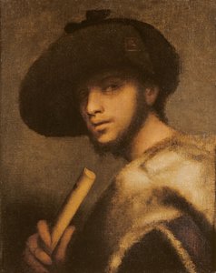 パイパー (キャンバスに油彩) 作： Giovanni Girolamo Savoldo