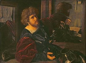 ベルナルド・ディ・サッラの肖像（パネルに油彩） 作： Giovanni Girolamo Savoldo
