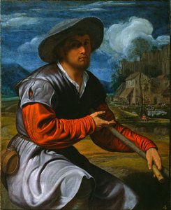 フルートを持つ羊飼い、1525年頃（キャンバスに油彩） 作： Giovanni Girolamo Savoldo