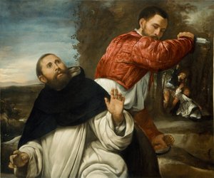殉教者聖ペテロの死、153035。 作： Giovanni Girolamo Savoldo