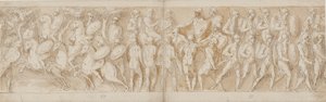ローマ騎兵 (LXV); 切断された頭（ゲラによって囚人として解釈された）とドイツ人の囚人が皇帝の前に連れて行かれます（LXVI）。 進軍するローマ人 (LXVII)