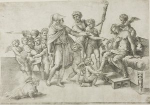 アレクサンダーとロクサーナ 作： Giovanni Jacopo Caraglio