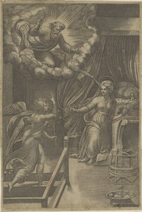 父なる神との受胎告知 作： Giovanni Jacopo Caraglio