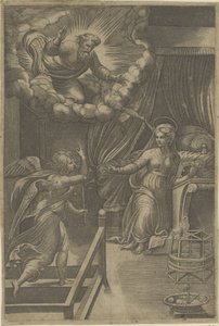 父なる神との受胎告知 作： Giovanni Jacopo Caraglio