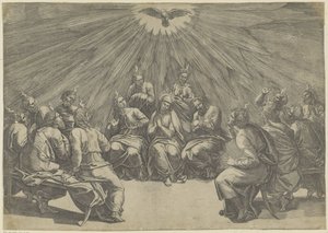 聖霊の注ぎ ペンテコステ 作： Giovanni Jacopo Caraglio