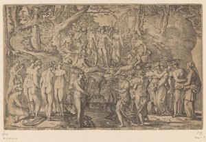 ミューズとピエリデスの争い 作： Giovanni Jacopo Caraglio