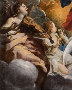 音楽の天使たち」 ジョヴァンニ・ランフランコ（1582-1647）の絵画 1628-1630年 ローマ、サンタ・マリア・デッラ・コンチェツィオーネ教会 作： Giovanni Lanfranco