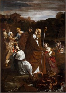 サンヴェラーノがアルベンガをドラゴンから解放、1615年頃（キャンバスに油彩） 作： Giovanni Lanfranco