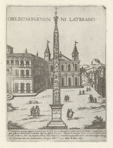 ローマの聖ヨハネ・ラテランの背後にあるラテラノ・オベリスク Obelisco a S. Giovanni Laterano (オブジェクトのタイトル) ローマの近代および古代のモニュメントと建造物 (シリーズ タイトル) オーナメント ディ ファブリックヘ アンチキ エ モダン デル アルマ チッタ ディ ローマ (シリーズ ti 作： Giovanni Maggi