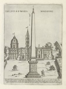 サンタ マリア マッジョーレ大聖堂のオベリスク S. Maria Maggiore のオベリスク (オブジェクトのタイトル) Moderne en antieke Monuments en bouwwerken in Rome (シリーズタイトル) ローマのアルマ市の古代と現代の建物の装飾品（シリーズタイトル） 作： Giovanni Maggi