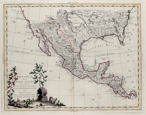 メキシコまたはニュースペイン、カリフォルニア州ニューメキシコ、隣接国の一部を含む、ニューアトラスのトメIVから、G。ズリアーニによって彫刻された、1785 作： Giovanni Marco Pitteri