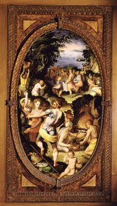 ガラスの発見、1572スレート 作： Giovanni Maria Butteri