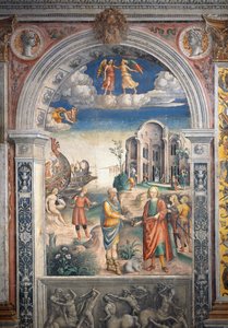 ジョヴァンニ・マリア・ファルコネット（1468-1535）によるフレスコ画、マンチュアのパラッツォ・ダルコ（2008年ユネスコ世界遺産登録）の「黄道十二宮の間」（イタリア・ロンバルディア州 作： Giovanni Maria Falconetto
