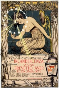 イタリア・マタローニ社のガス白熱灯の広告 作： Giovanni Maria Mataloni