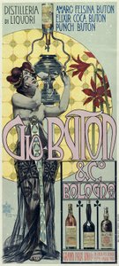 酒類蒸留所Gio Buton and C Bolognaの広告ポスター