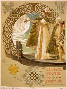 ヴェネツィアのカーニバル、ジョヴァンニ・マタローニ（1868-1944）のポスター。 作： Giovanni Maria Mataloni