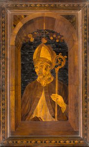 1484年にジョヴァンニ・マリア・プラティナによって象嵌されたリグナイ派の聖歌隊（Stallo Superiore, Sant