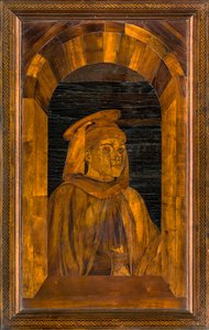 1484年にジョヴァンニ・マリア・プラティナによって象嵌された「リグナイの聖歌隊」（Stallo Superiore, Sant