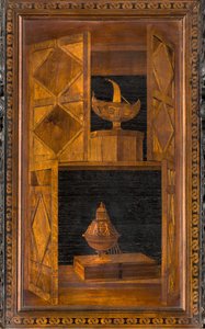 1484年にジョヴァンニ・マリア・プラティナによって象嵌されたリグナイの正典的聖歌隊、スーペリア・ストール 作： Giovanni Maria Platina