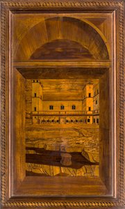 1484年にジョヴァンニ・マリア・プラティナによって象嵌されたリグナイの正典的聖歌隊、スーペリア・ストール 作： Giovanni Maria Platina