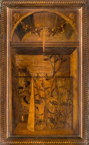 1484年にジョヴァンニ・マリア・プラティナによって象嵌されたリグナイの正典的聖歌隊、スーペリア・ストール 作： Giovanni Maria Platina