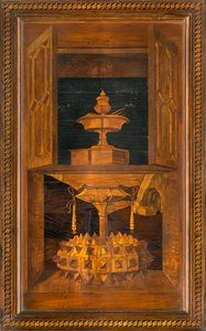 1484年にジョヴァンニ・マリア・プラティナによって象嵌されたリグナイの正典的聖歌隊、スーペリア・ストール 作： Giovanni Maria Platina