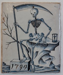 死のアレゴリーが刻まれたプラーク 作： Giovanni Meazzi