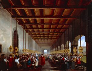 イタリア、紡績工場 作： Giovanni Migliara