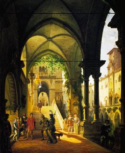 バローロ城のルイ11世」ジョヴァンニ・ミグリアラ（1785-1837）作 作： Giovanni Migliara