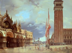 サン・マルコ広場」ジョヴァンニ・ミグリアラ（1785-1837）作 作： Giovanni Migliara