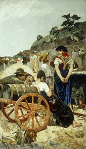 イタリアの市場シーン（モザイク） 作： Giovanni Montelatici