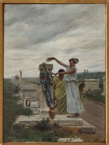 英雄への名誉（古代ギリシャの儀式）（キャンバスに油彩） 作： Giovanni Muzzioli