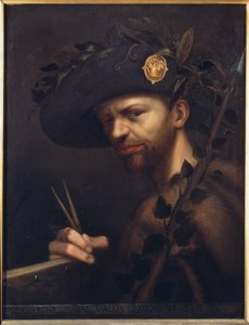 ブレニオ・ヴァッレ・アカデミーの院長としての自画像 作： Giovanni Paolo Lomazzo