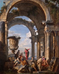 「アテネで説教する聖パウロ」、1737 作： Giovanni Paolo Panini