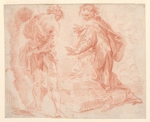 立ち姿と膝立ち姿 作： Giovanni Paolo Panini