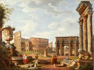 ローマのカプリッチョビュー、1743年 作： Giovanni Paolo Pannini