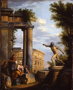 哲学者が説得する古典遺跡のカプリッチ 作： Giovanni Paolo Pannini