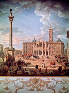 サンタ・マリア・マッジョーレの広場と教会 作： Giovanni Paolo Pannini