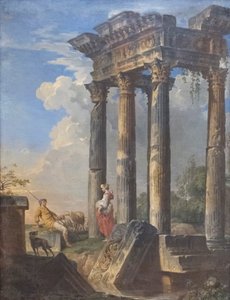 羊飼いのいる廃墟 作： Giovanni Paolo Pannini