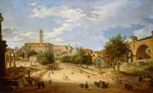 コンスタンティヌスの凱旋門から見たフォロロマーノとカンピドリオ、1751年 作： Giovanni Paolo Pannini
