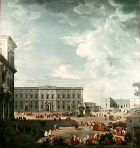 ローマのクイリナーレ広場の眺め 作： Giovanni Paolo Pannini