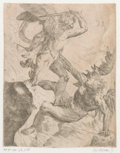 悪魔と戦う大天使ミカエル 作： Giovanni Pietro Possenti