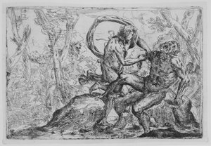 マルシュアスの皮剥ぎ、17 世紀半ば。 作： Giovanni Pietro Possenti