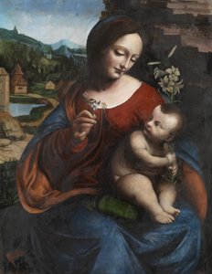ユリを持つ聖母子、1510〜20年頃（パネルに油彩） 作： Giovanni Pietro Rizzoli (attr. to) Giampietrino