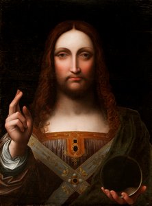 クリスト・サルヴァトール・ムンディ（木製パネルに油彩） 作： Giovanni Pietro Rizzoli Giampietrino