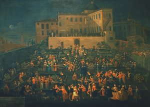 1740年頃、パラッツォロスピリオッシの庭園でモッツァトーレの饗宴、1740年頃 作： Giovanni Reder