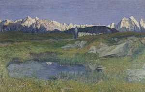 夕暮れの高山風景 作： Giovanni Segantini