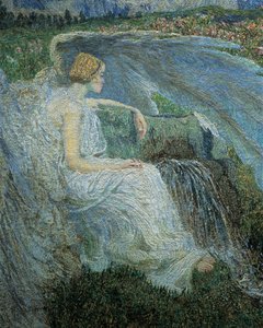 ジョバンニ・セガンティーニ作「生命の泉の愛」または「生命の源の恋人たち」詳細 作： Giovanni Segantini